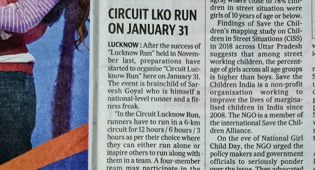 Circuit Lucknow Run on January 31st