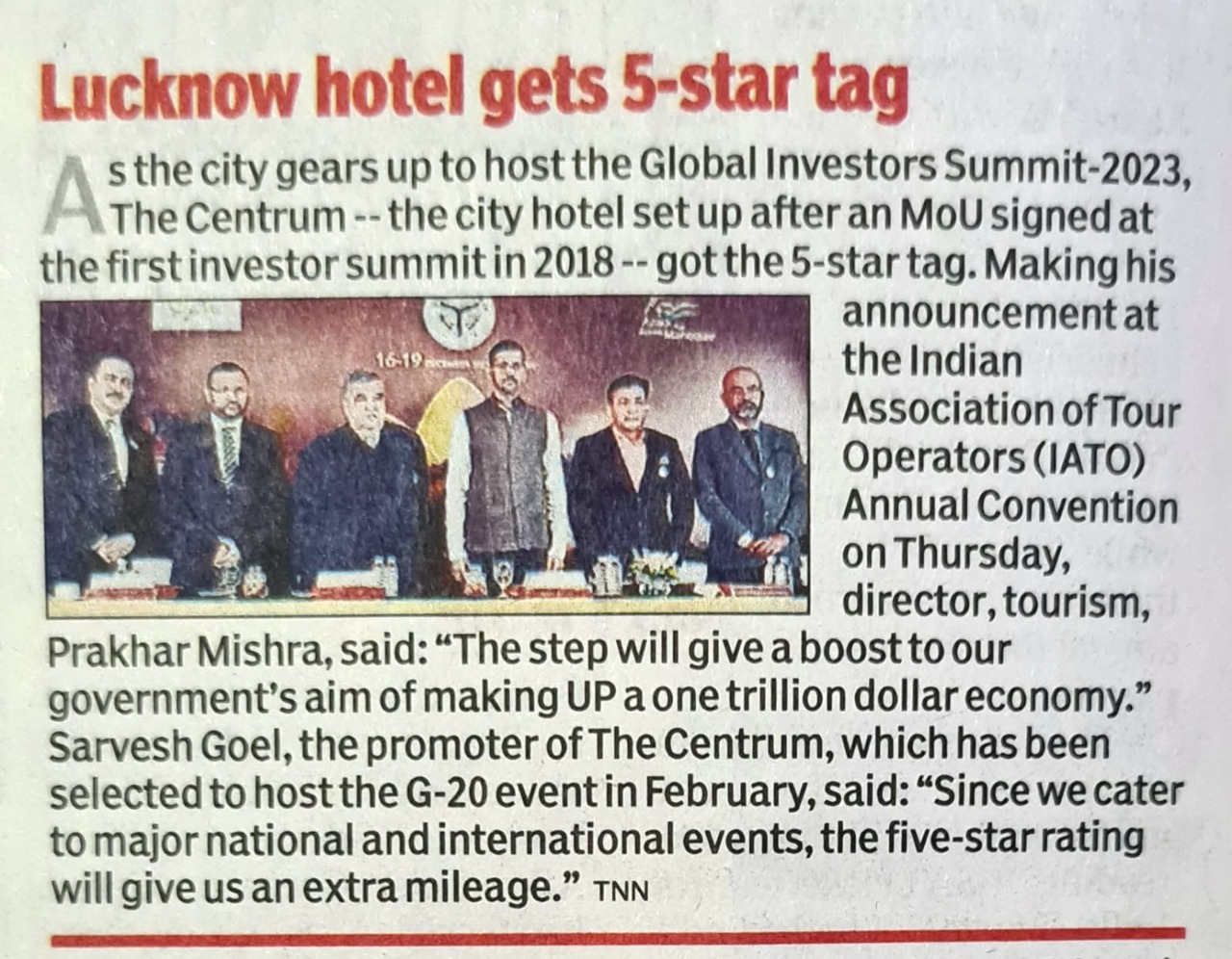 Lucknow Hotel Gets a 5-Star img 1